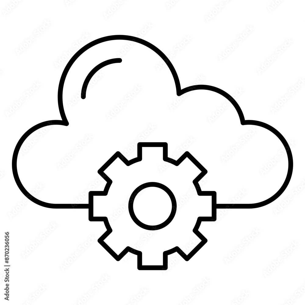 Cloud computing with setting icon symbol Cloud computing with setting icon symbol