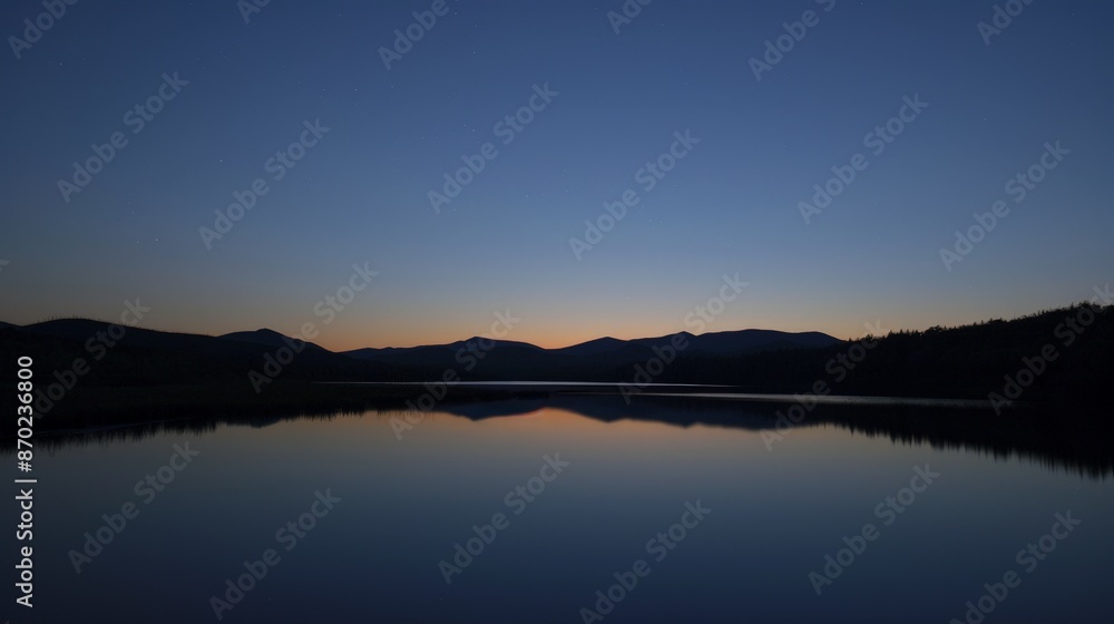 The peacefulness of a sky slowly darkening with the approach of night, the last light fading, invites reflection and tranquility.