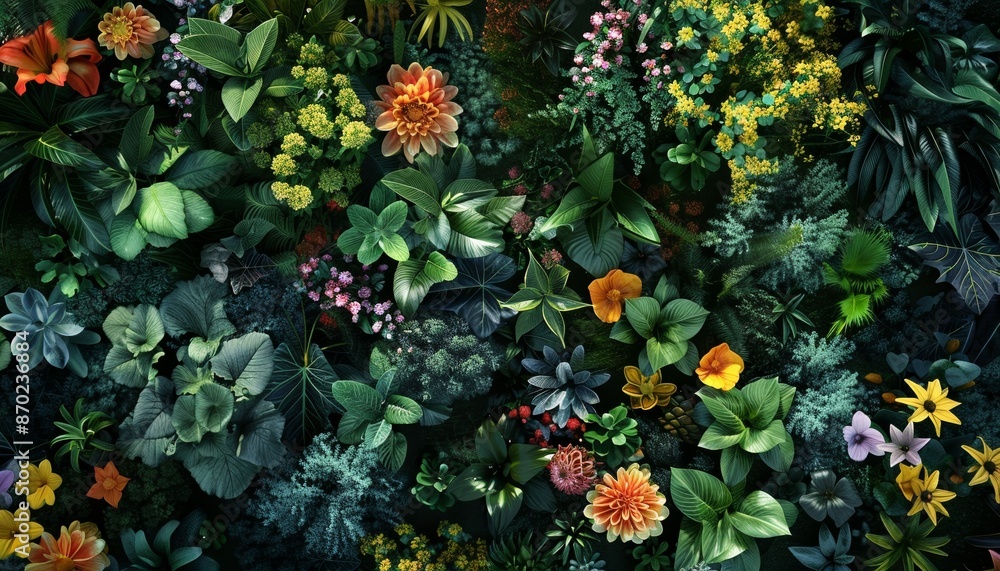 Fototapeta premium Exquisite Array of Botanical Elements Top View