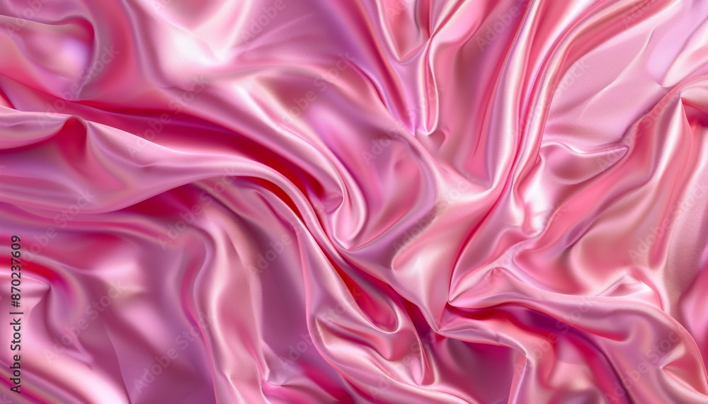 Beautiful Pink Silk Fabric Background, Unique Texture and Vibrant Color, Flowing Patterns, Copy Space Beautiful Pink Silk Fabric Background, Unique Texture and Vibrant Color, Flowing Patterns, Copy Space