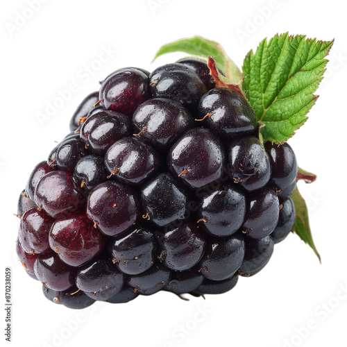 Detailed cutout of a A whole boysenberry isolated  photo