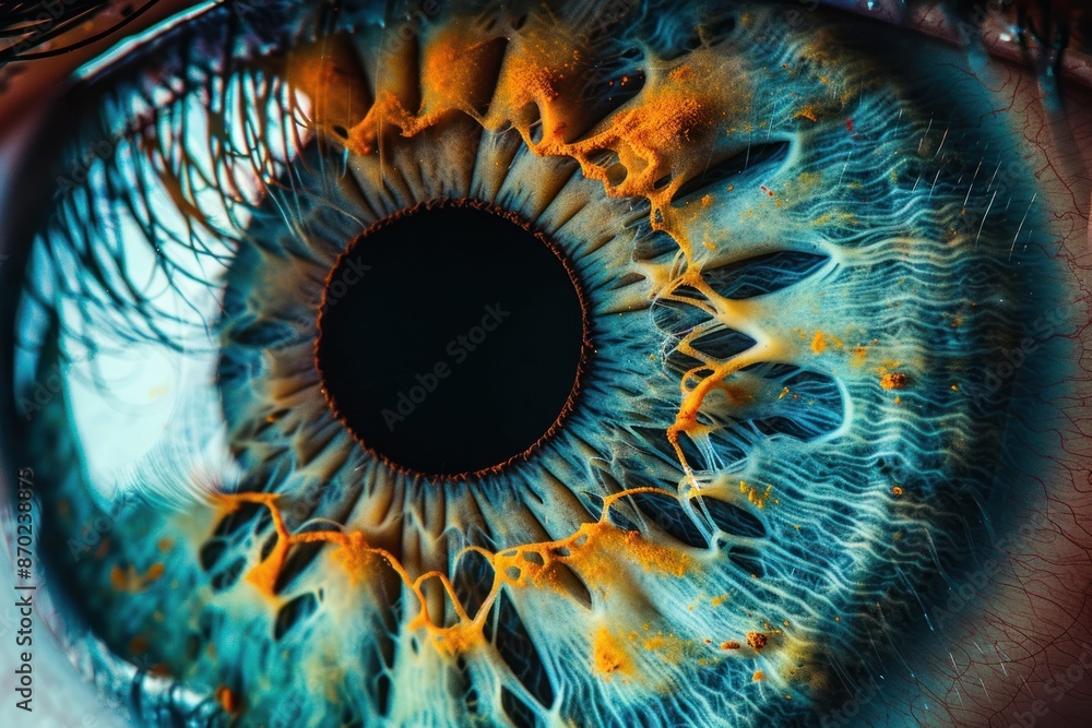 ultra closeup of human eye iris. ai generative ultra closeup of human eye iris. ai generative