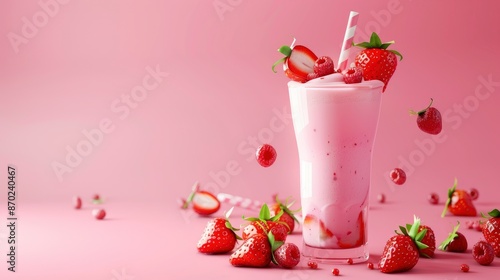 Korean Strawberry Milk, A Refreshing Strawberry Milkshake With Pureed Fresh Berries