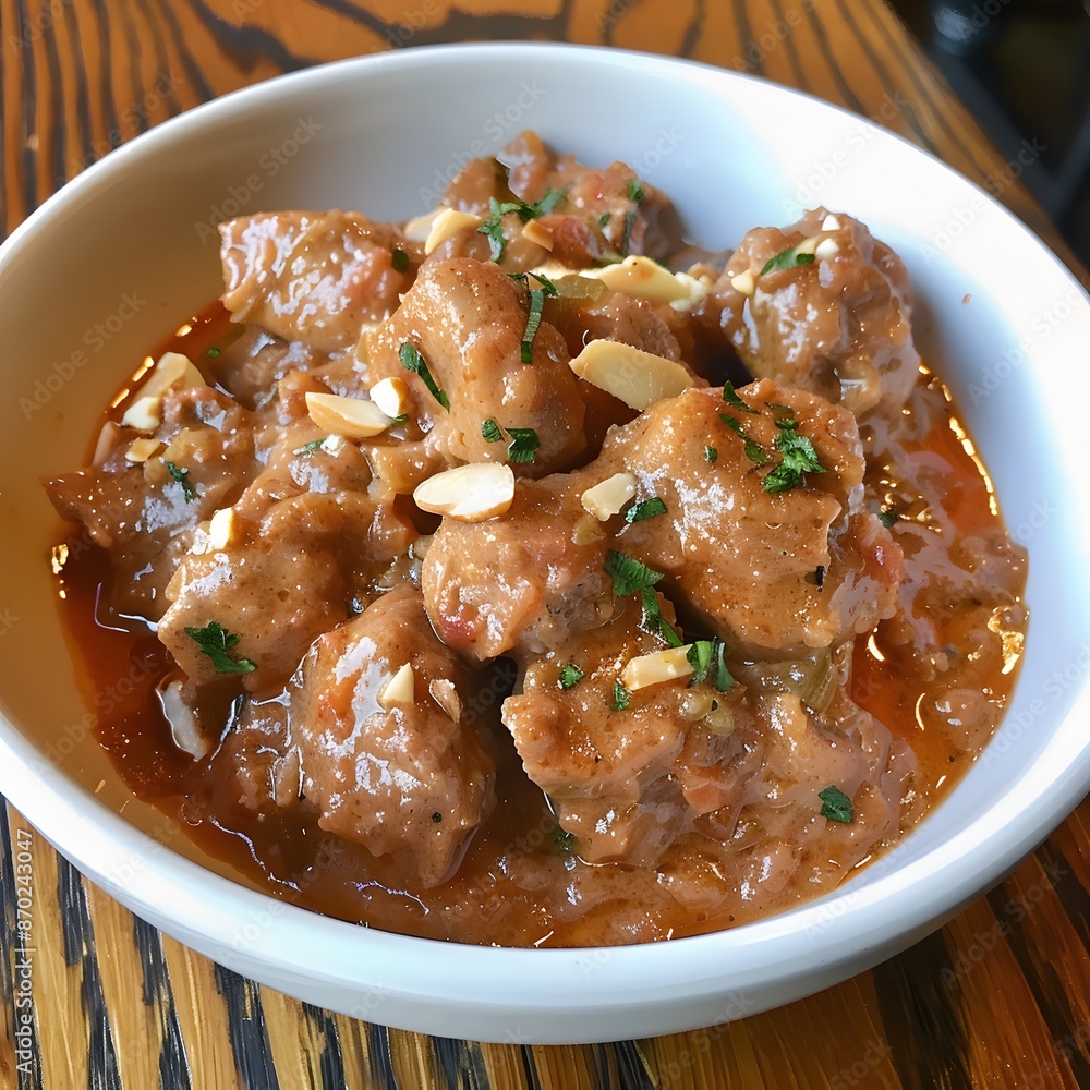 Peanut Butter Chicken in White Bowl Peanut Butter Chicken in White Bowl