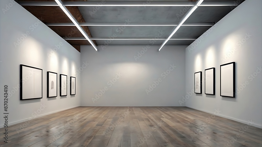 empty white canvas on a wall in a bright gallery space with minimalist design concept of modern art exhibition 3d rendering mock up empty white canvas on a wall in a bright gallery space with minimalist design concept of modern art exhibition 3d rendering mock up