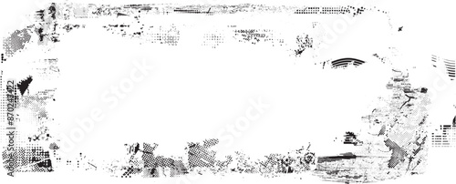 Glitch distorted grange shape . Noise grungy logo . Trendy defect error shapes . Glitched frame .Grunge textured . Distressed effect .Vector shapes