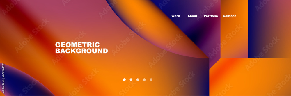 Obraz premium Abstract geometric shapes web design page. Vector Illustration For Wallpaper, Banner, Background, Card, Book Illustration, landing page