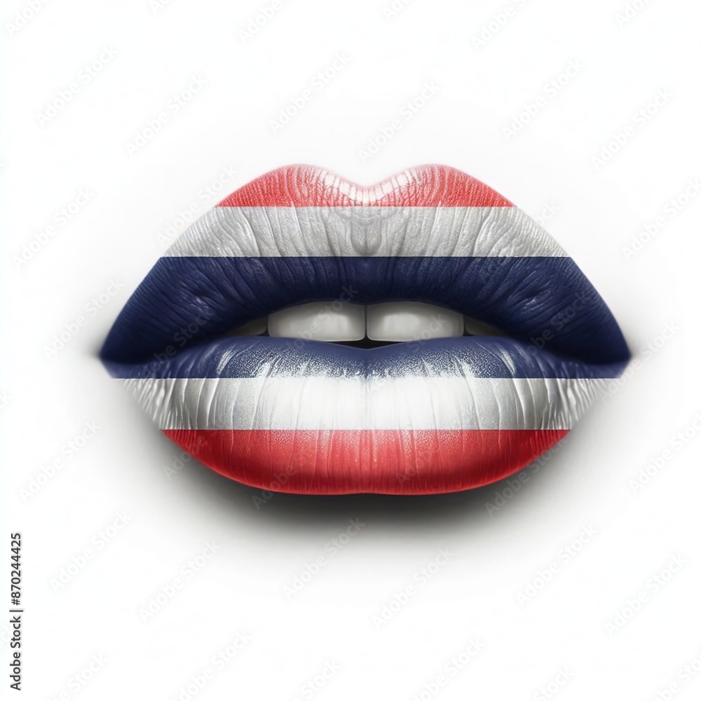 Deep red lips and flag colors Deep red lips and flag colors