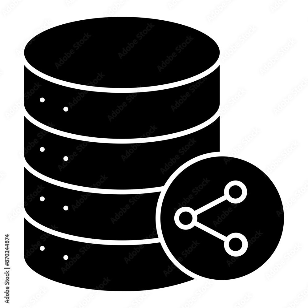 Database with sharing icon symbol Database with sharing icon symbol