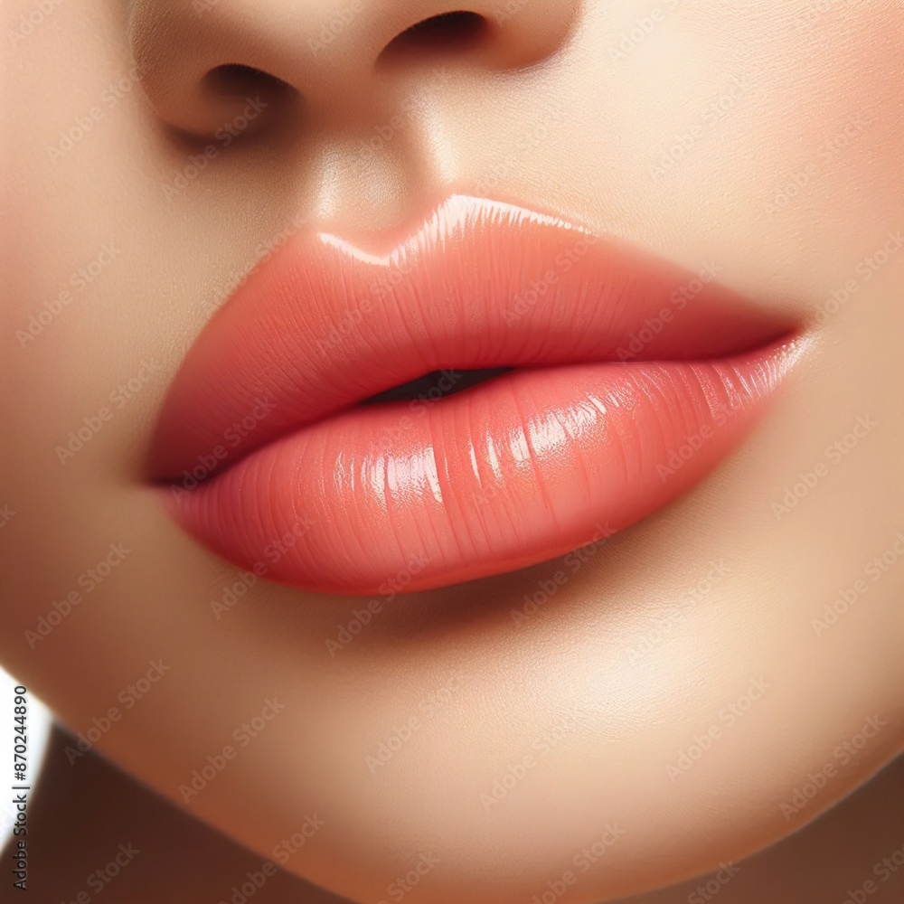 Fototapeta premium Deep red lips and flag colors