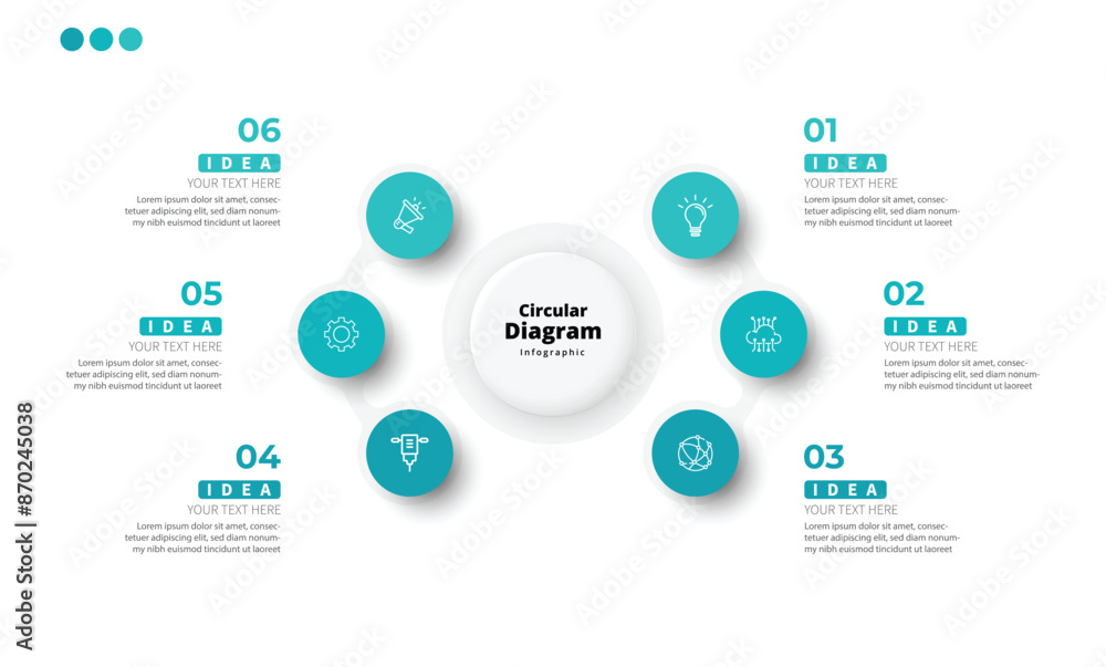 Modern minimalist elegant clean circular steps editable infographic design template vector Modern minimalist elegant clean circular steps editable infographic design template vector