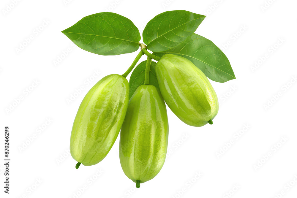 Bilimbi fruit with leaves isolated on transparent background Bilimbi fruit with leaves isolated on transparent background
