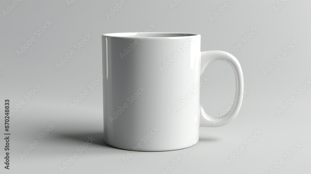 A mock-up of a simple white porcelain cup A mock-up of a simple white porcelain cup