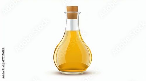 Mustard oil bottle, pungent oil, realistic vector, isolated on white background