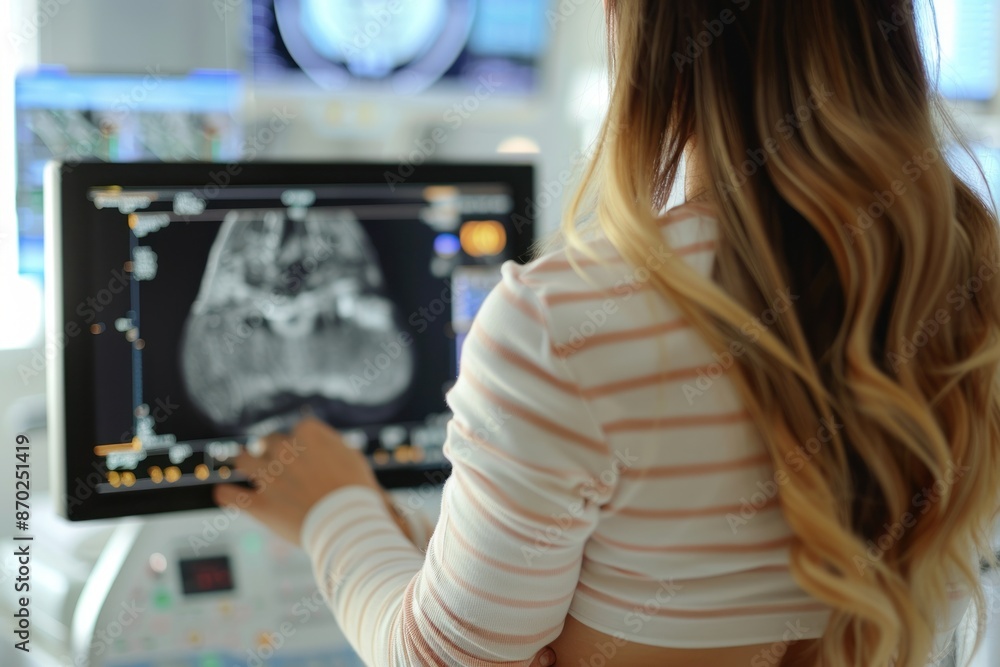 Doctor Doing Ultrasound, Sonogram Scan to a Pregnant Woman. ai generative Doctor Doing Ultrasound, Sonogram Scan to a Pregnant Woman. ai generative
