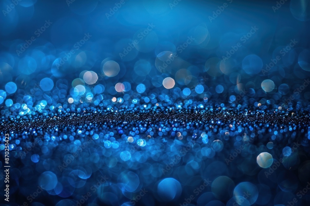 Fototapeta premium Indigo glitter bokeh wallpaper background design. ai generative