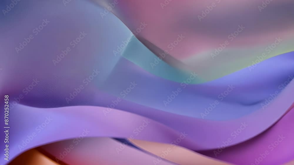 Swirling waves of silky fabric in shades of purple, pink, and orange. Smooth, glossy textures create a mesmerizing flow of color and light. Swirling waves of silky fabric in shades of purple, pink, and orange. Smooth, glossy textures create a mesmerizing flow of color and light.