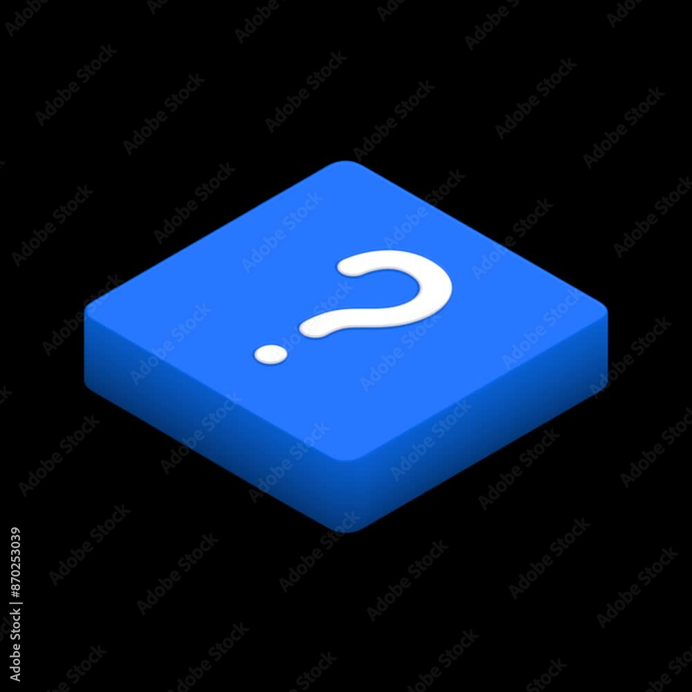 Question Mark On Rounded Check Mark Isometric Icon On Alpha. Question Mark On Rounded Check Mark Isometric Icon On Alpha.