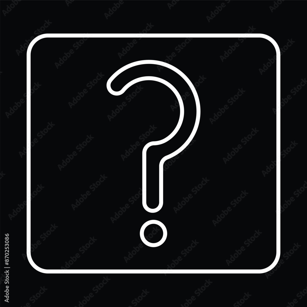 White Question Mark on Black Background White Question Mark on Black Background