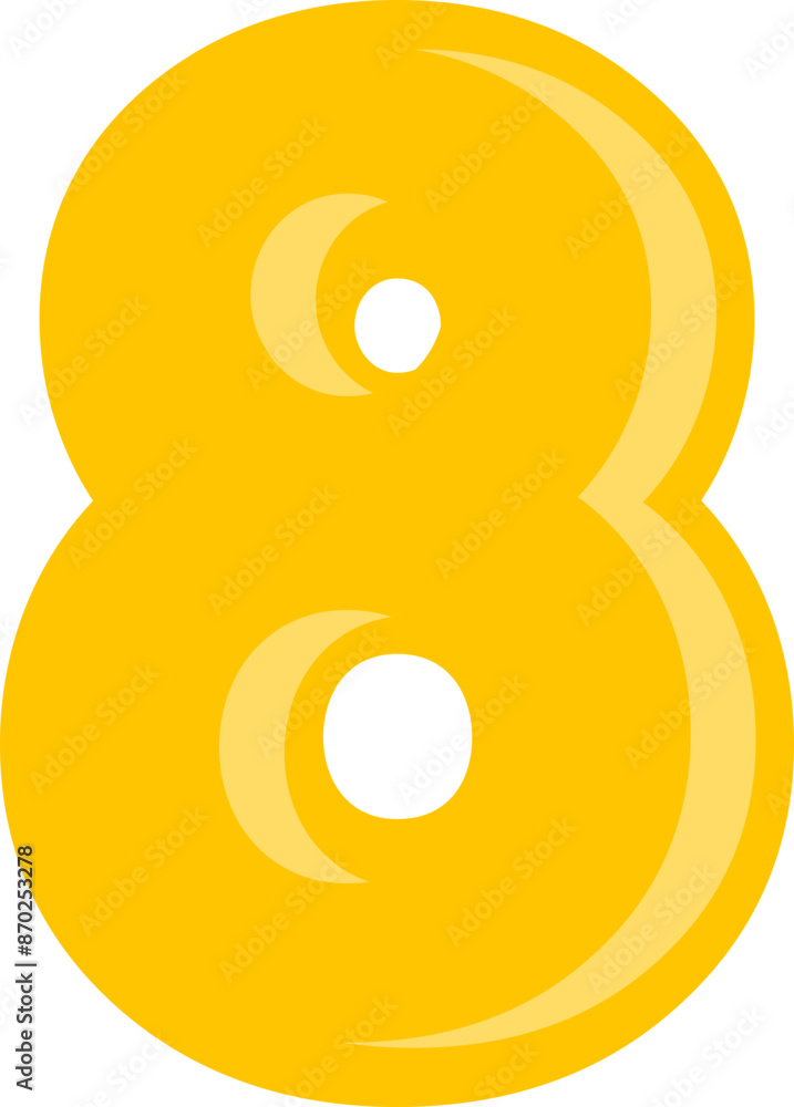 Fototapeta premium Cartoon bold number 8