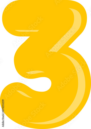 Wallpaper Mural Cartoon bold number 3 Torontodigital.ca