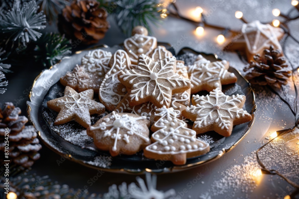 Fototapeta premium Festive Christmas Cookie Platter