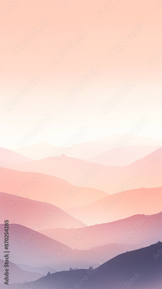 Fototapeta premium it is a painting of a sunset over a mountain range