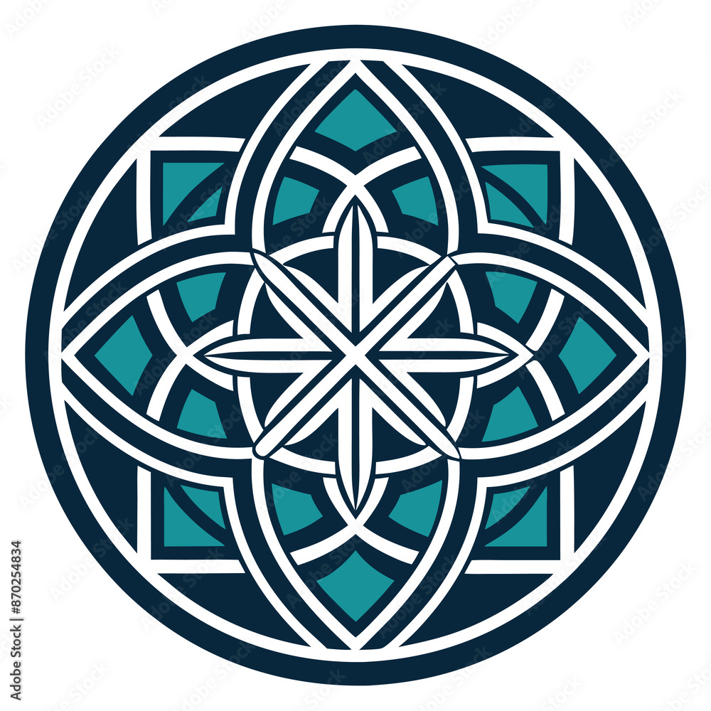 Naklejka premium a stylized symbol geometric pattern forming