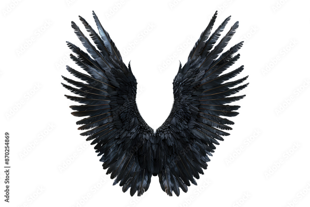 Obraz premium Black wings isolated on transparent background