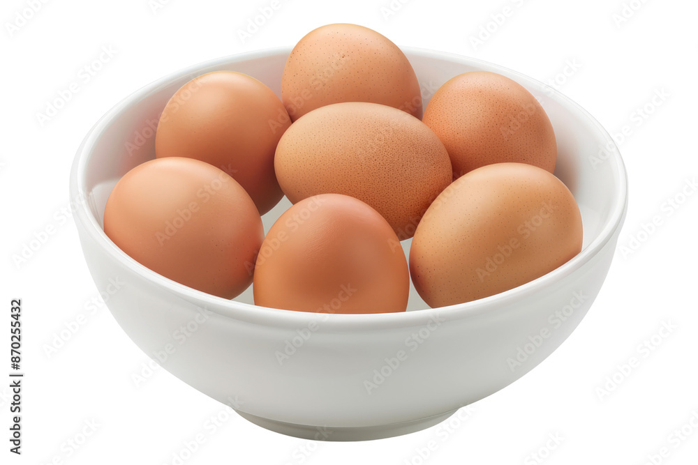Brown egg in bowl isolated on transparent background Brown egg in bowl isolated on transparent background