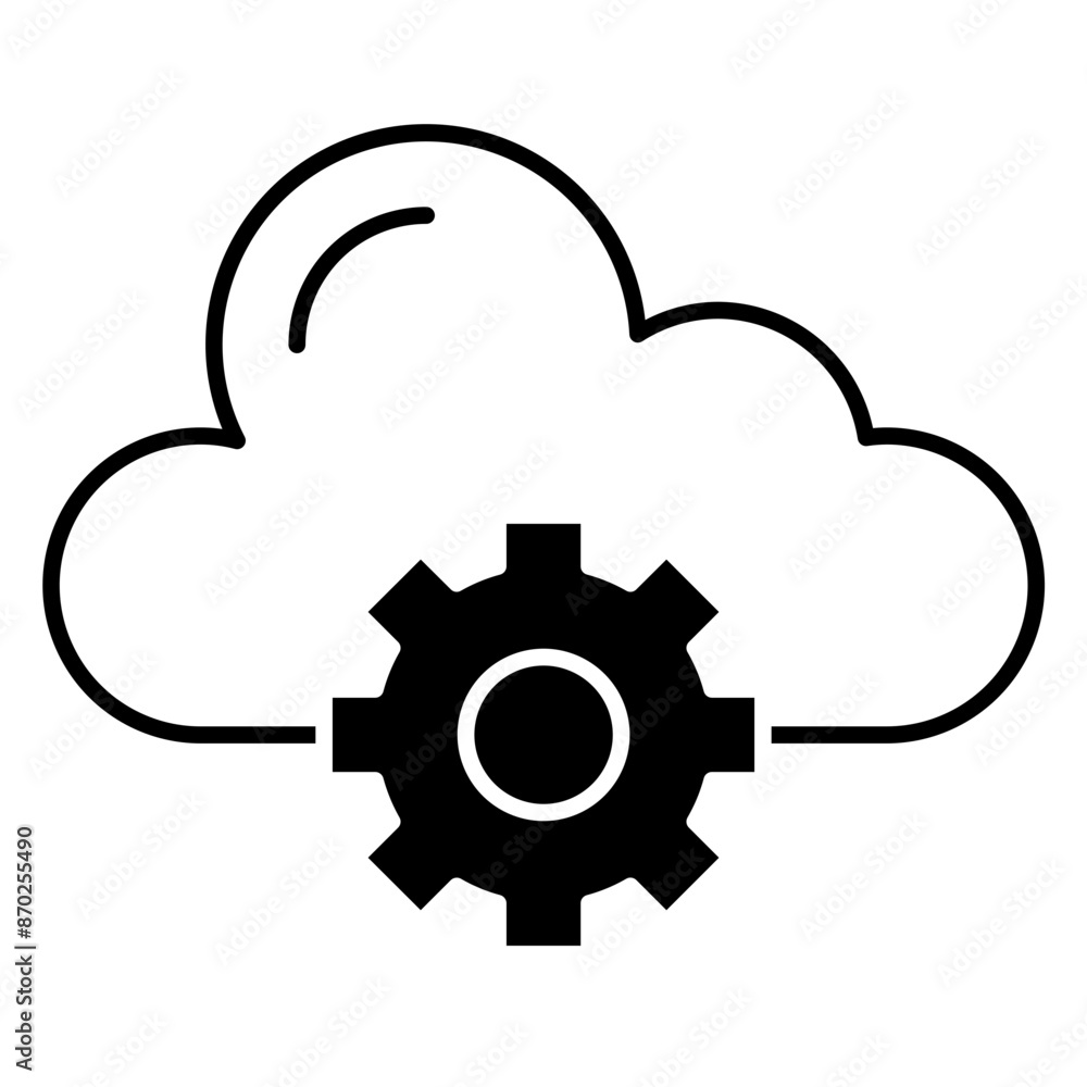Cloud computing with setting icon symbol Cloud computing with setting icon symbol