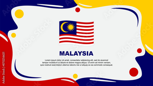 Photography Malaysia Flag Abstract Background Flat Design Template