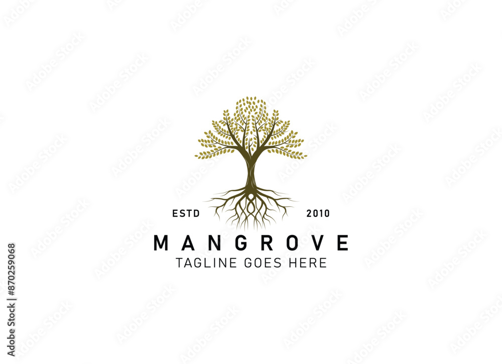 Obraz premium Mangrove tree logo design template