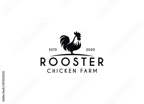 Minimalist and Simple Chicken Farm Logo. For business template illustration. Chicken mascot logo vector, Illustration of chicken.