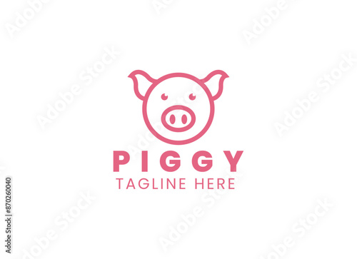 Pig farming logo design. Modern pig farm logo. Fresh pork logo design