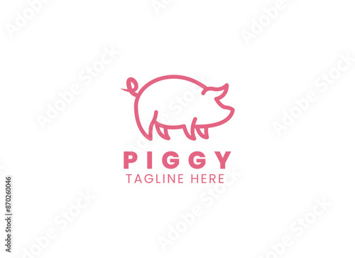 Pig farming logo design. Modern pig farm logo. Fresh pork logo design