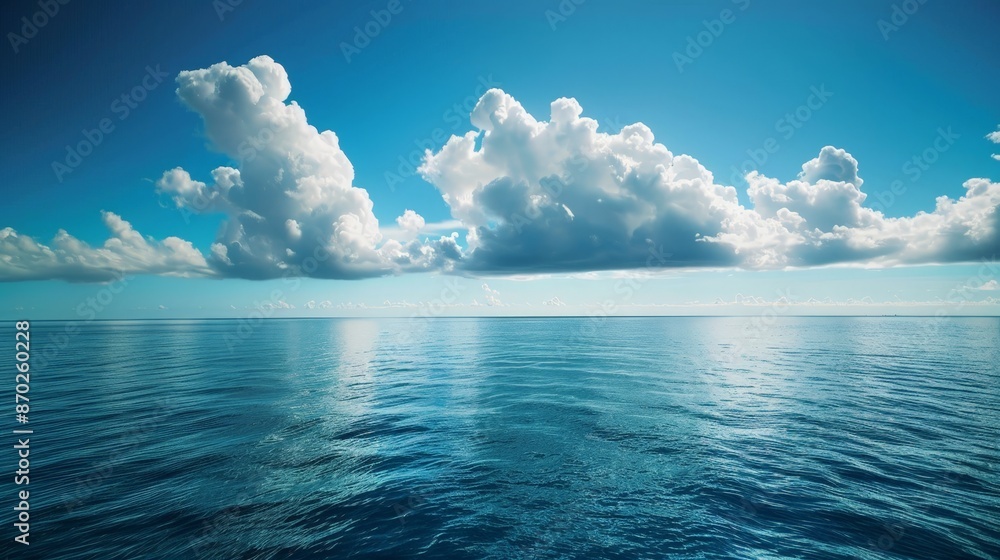 Obraz premium The sea's infinite expanse, stretching as far as the eye can see, fills the heart with a sense of wonder and awe at the sheer magnitude of creation.