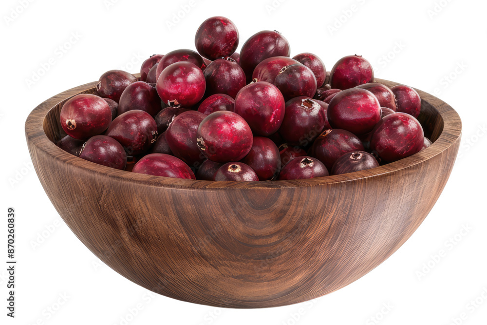 Cranberries in a bowl isolated on transparent background Cranberries in a bowl isolated on transparent background