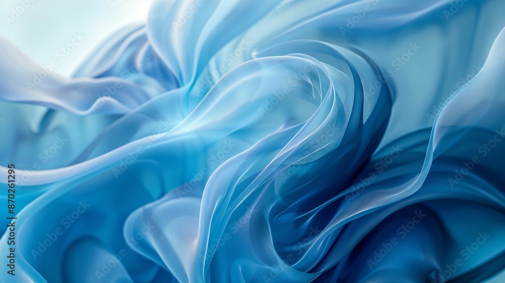 Obraz premium Abstract Blue Flowing Fabric Texture
