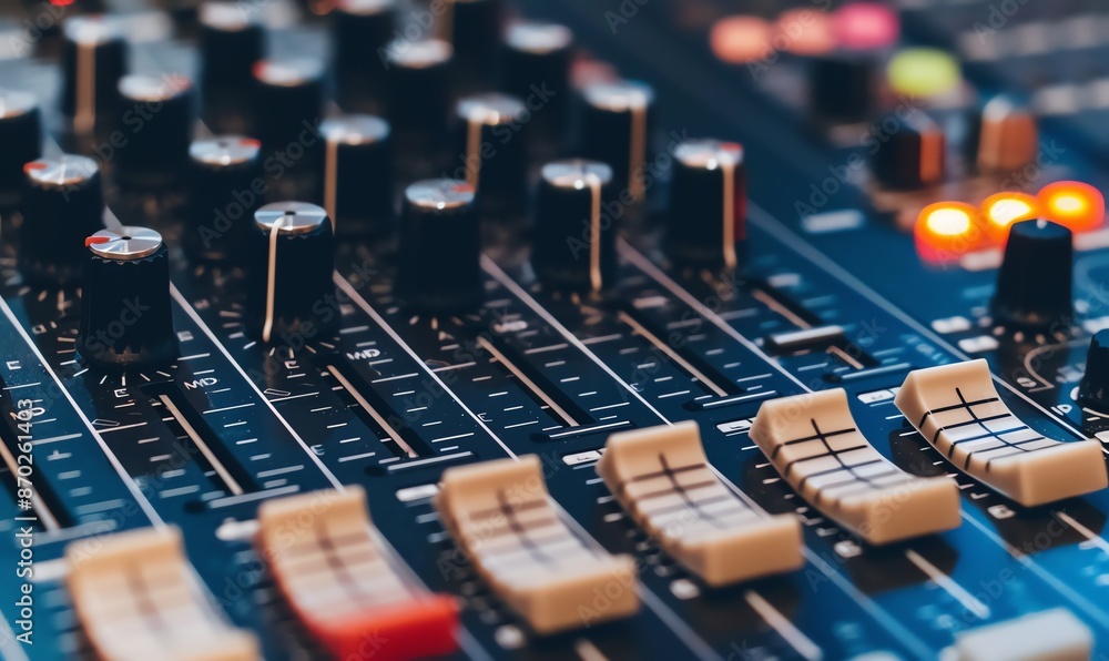 Close-Up of a Sound Mixer Console Close-Up of a Sound Mixer Console