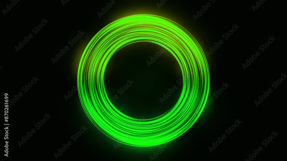 luminous green round. round screen frame . background motion animation luminous green round. round screen frame . background motion animation