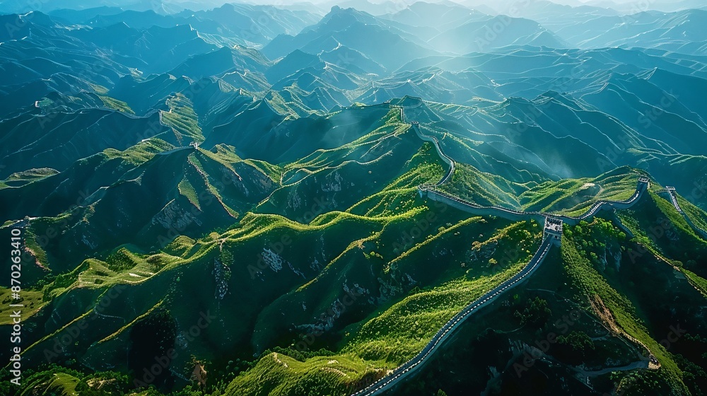 Fototapeta premium Great Wall of China in Mountain Landscape