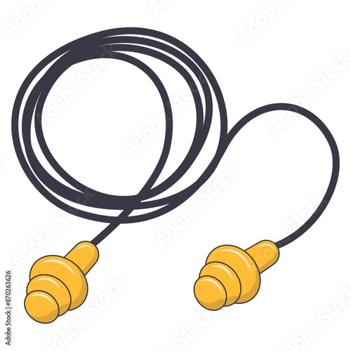 Cartoon Firefighter Safety Equipment. Isolated on White Background. Vector Sticker Design.