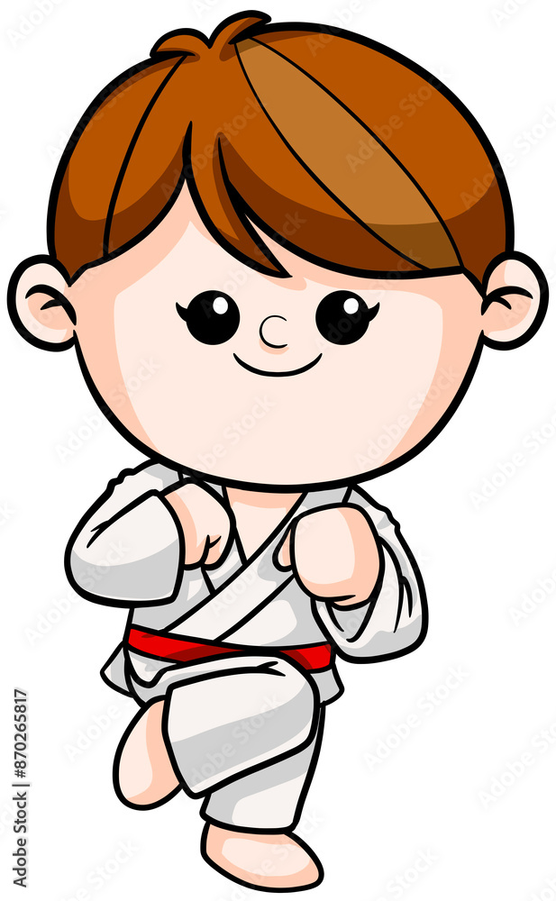 cute cartoon Taekwondo boy sport character illustration cute cartoon Taekwondo boy sport character illustration