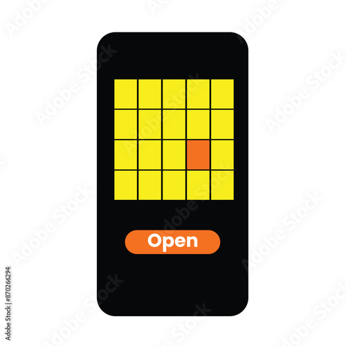 Parcel locker icon, innovative delivery service.