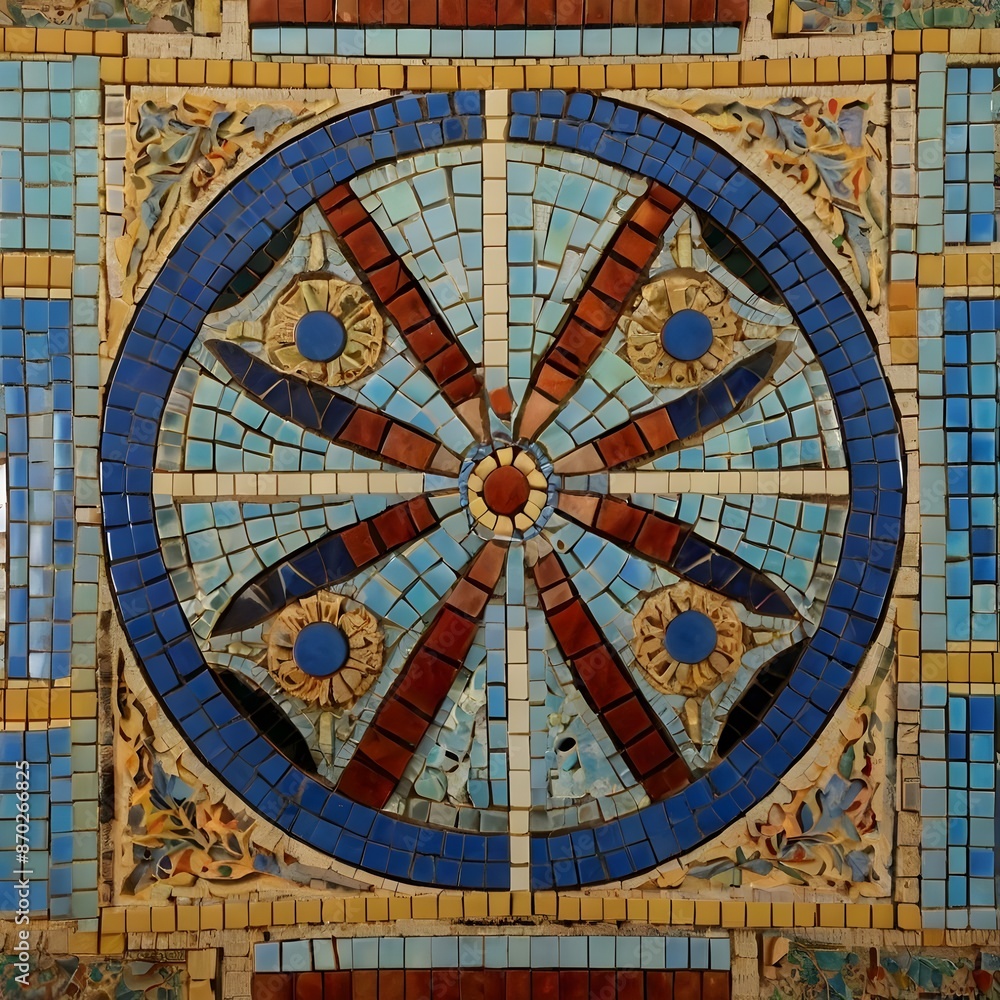 Obraz premium mosaic, tile, geometric shapes Gerenative AI