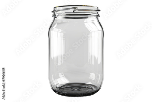 Empty glass jar isolated on transparent background