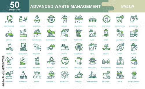 Advanced Waste Management icon set
