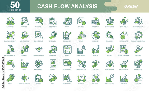 Cash Flow Analysis icon set