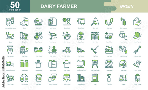 Dairy Farmer icon set